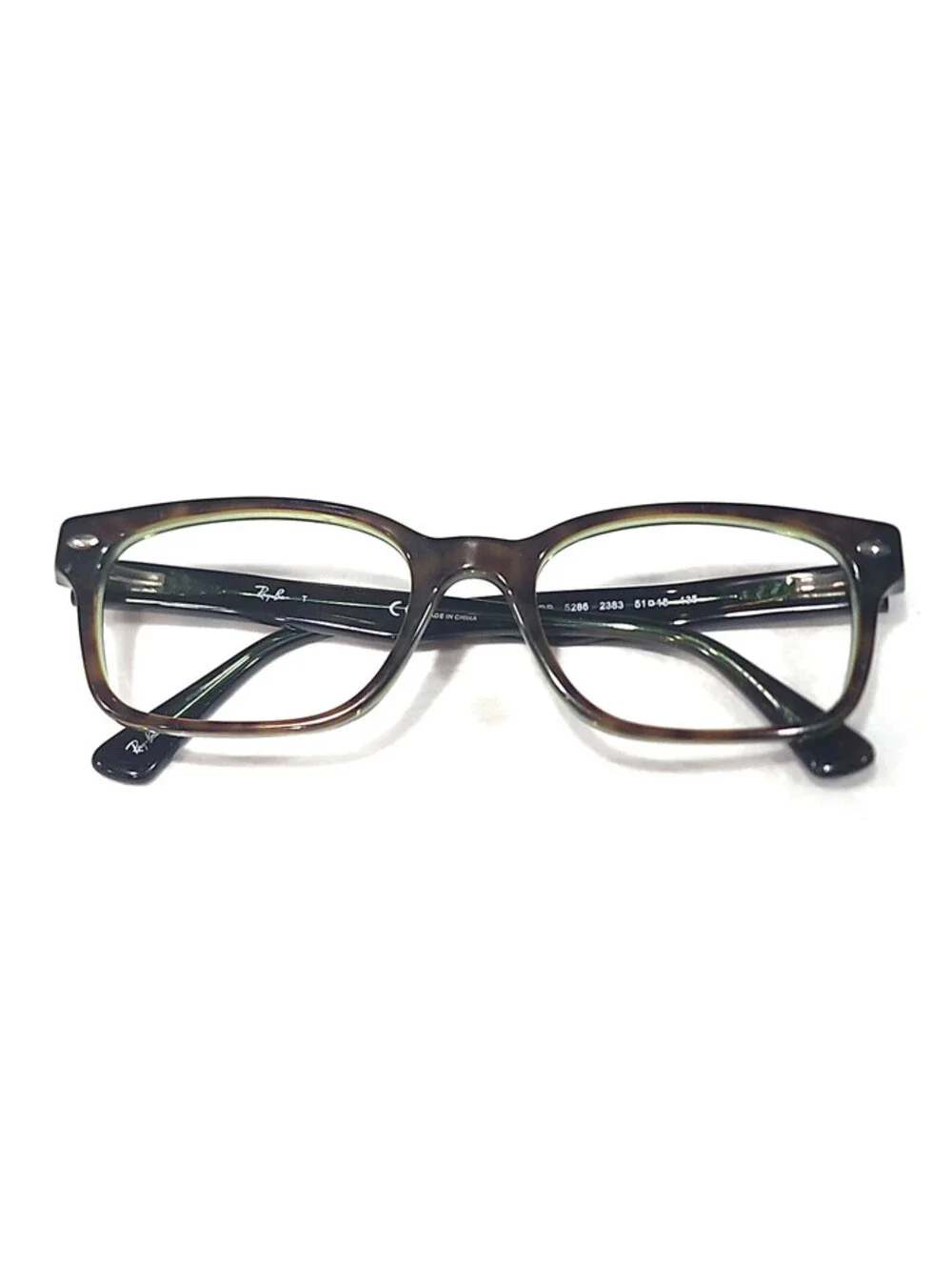Ray Ban RB5286 2383 Tortoise Green Square Eyeglasses 51-18 135